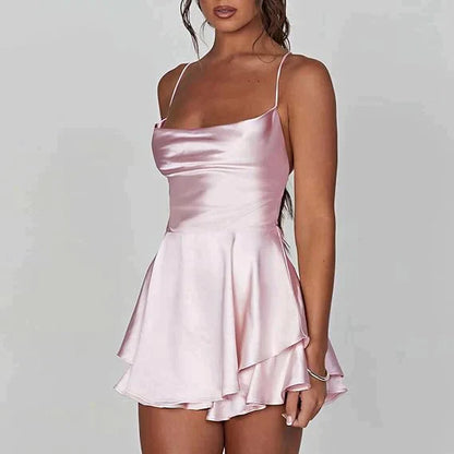 Robe en satin dos nu femme