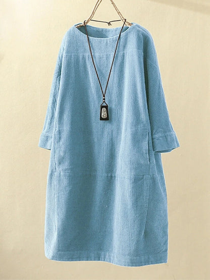 Robe en velours côtelé chaude femme – Noa