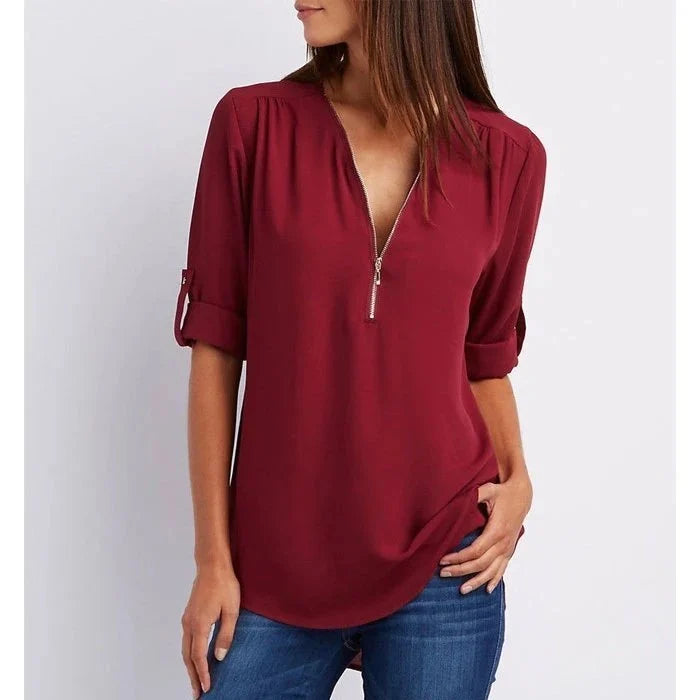 Chemisier ample manches 3/4 grande taille femme – Marta