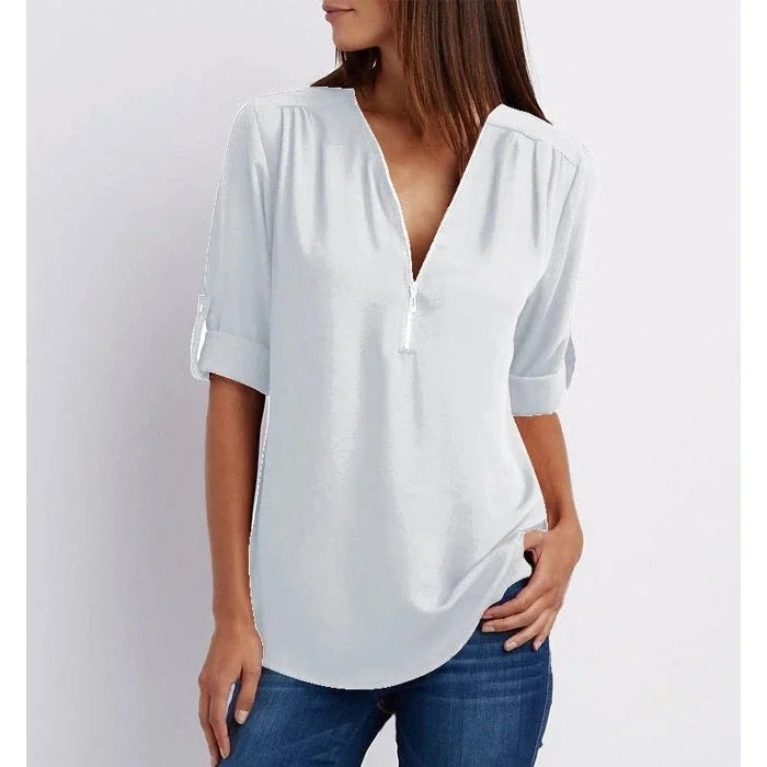 Chemisier ample manches 3/4 grande taille femme – Marta