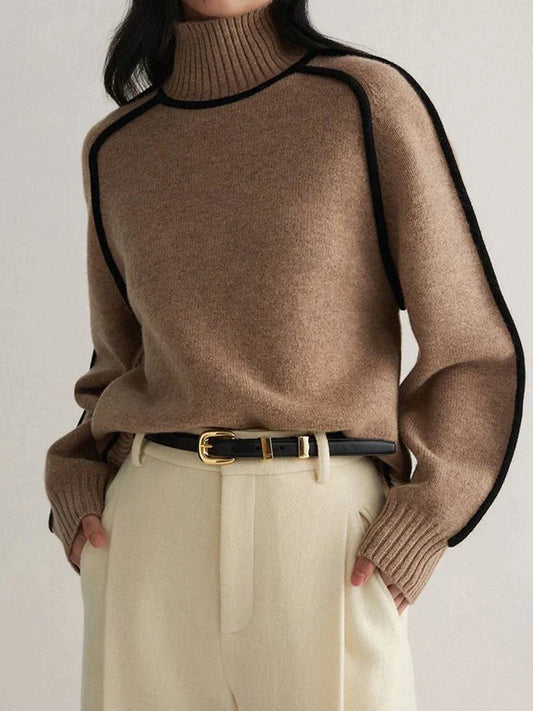 Pull col roulé femme