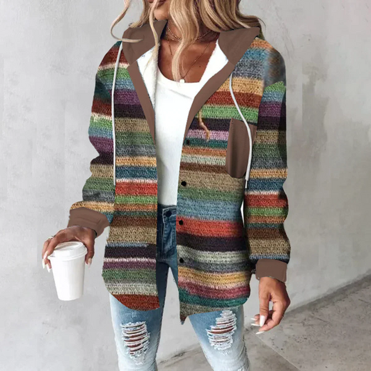 Manteau à capuche imprimé femme
