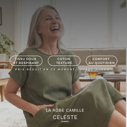 Robe en coton texturé respirant femme – Camille