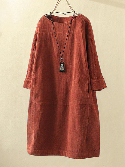 Robe en velours côtelé chaude femme – Noa