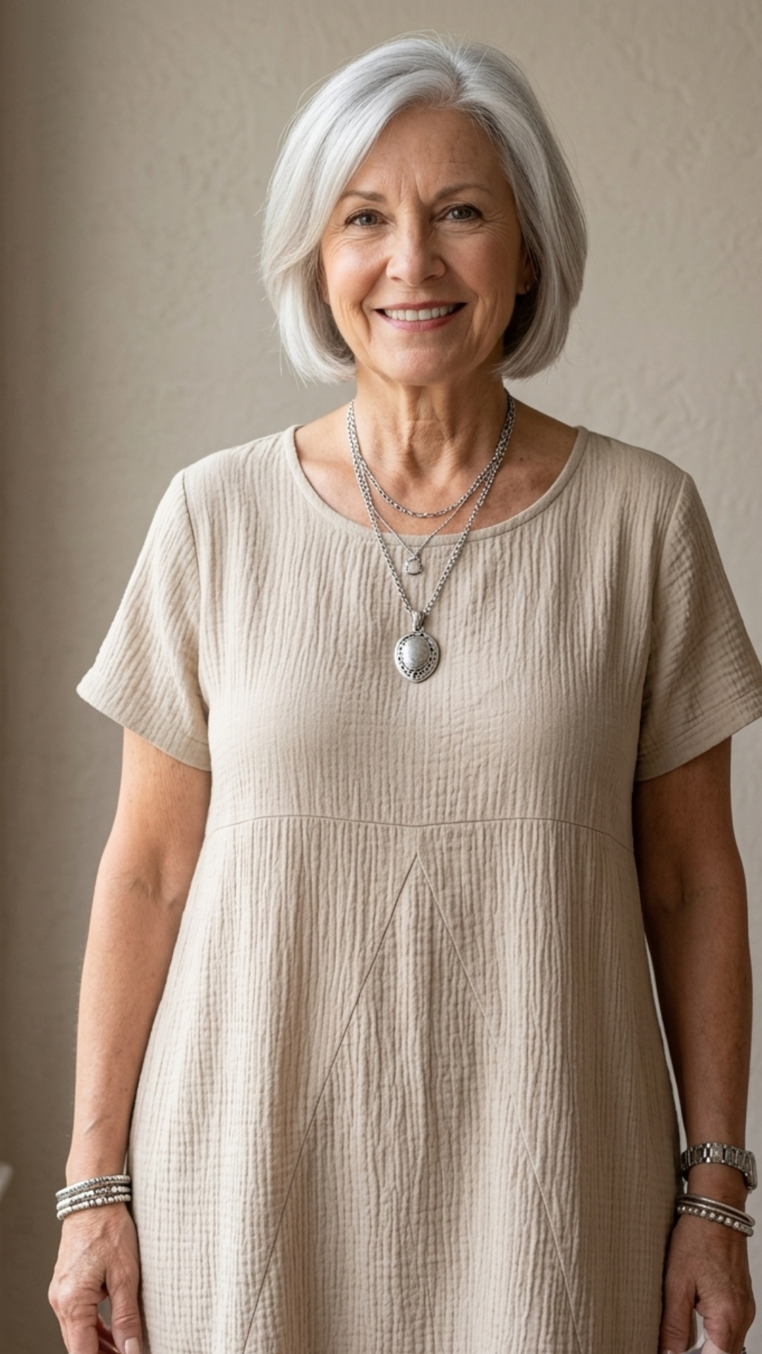 Robe en coton texturé respirant femme – Camille