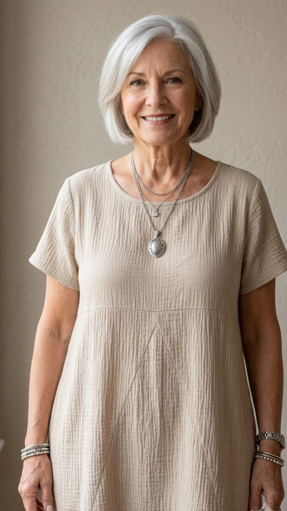 Robe en coton texturé respirant femme – Camille