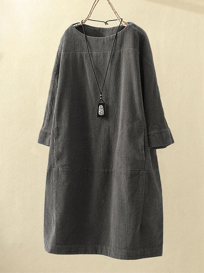 Robe en velours côtelé chaude femme – Noa
