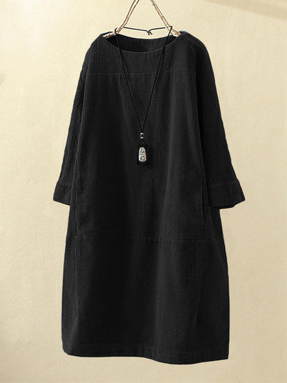 Robe en velours côtelé chaude femme – Noa