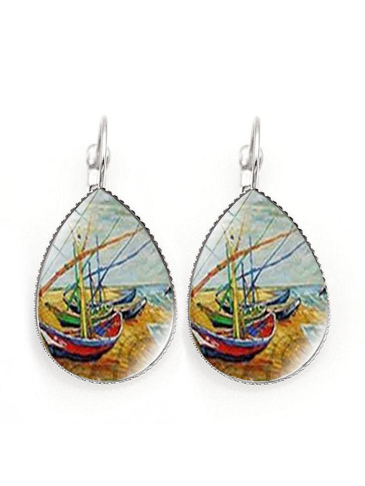 Boucles d'oreilles vintage art Van Gogh femme