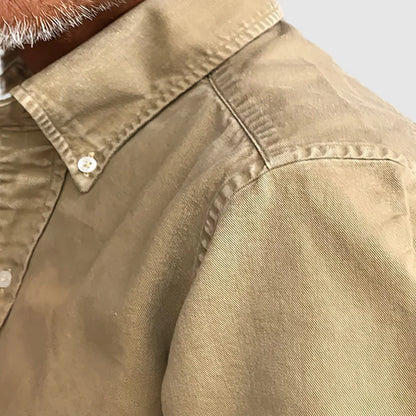 Vin - Chemise à manches longues lavée vintage de qualité supérieure pour hommes