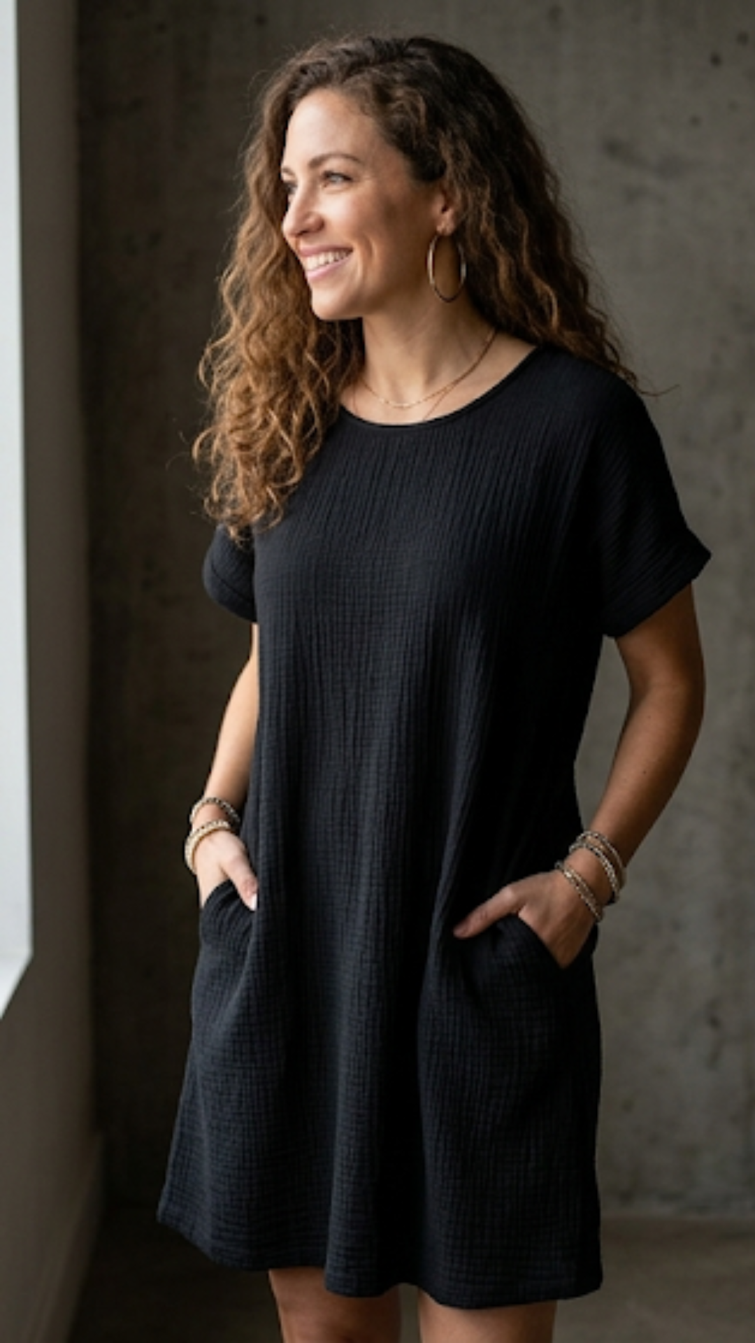 Robe en coton texturé respirant femme – Camille