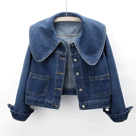 Veste en jean à grand col femme – L'Amourélle