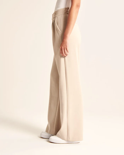 Pantalon tailleur jambe large femme – Maria