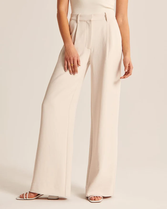 Pantalon tailleur jambe large femme – Maria