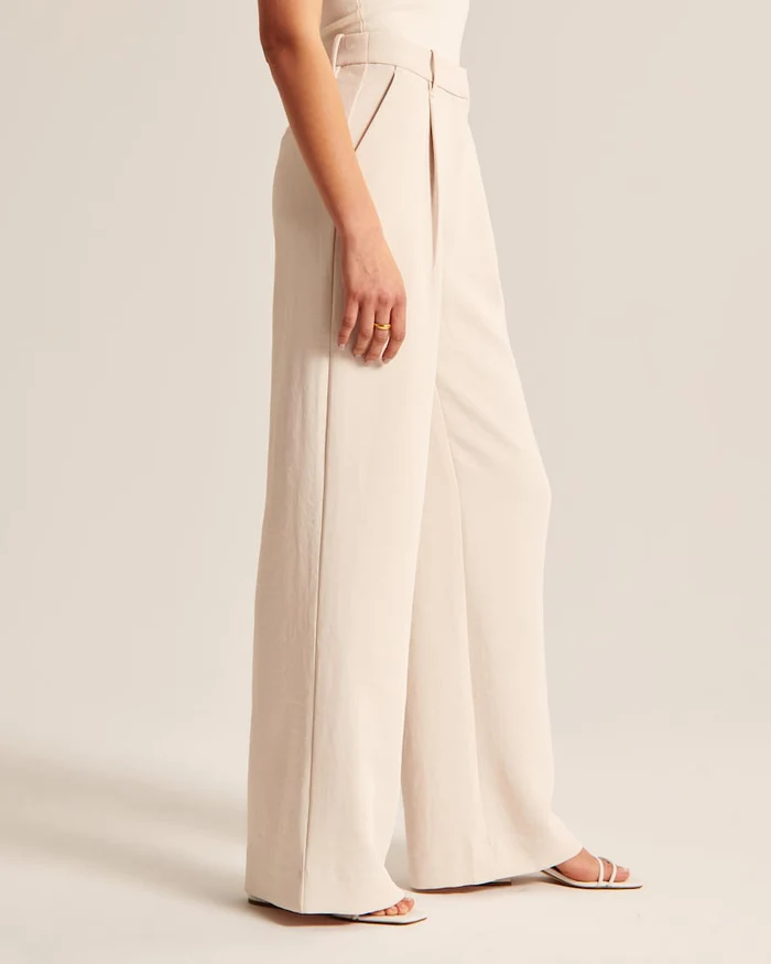 Pantalon tailleur jambe large femme – Maria