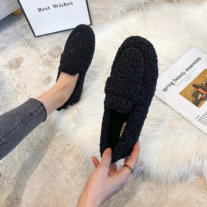 Mocassins en peluche semelle antidérapante – Arielle