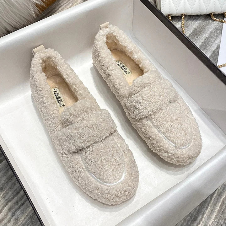 Mocassins en peluche semelle antidérapante – Arielle