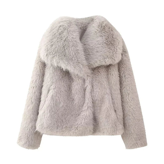 Manteau effet fourrure chaud femme – Jade