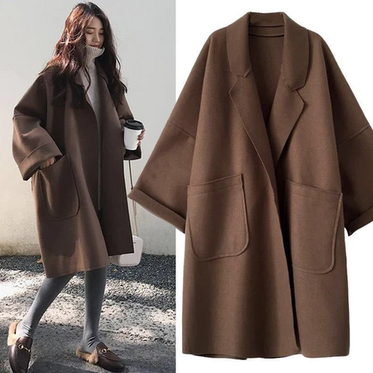 Trench-coat oversize en laine élégant femme – Jennifer