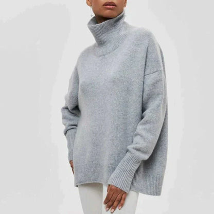 Pull col roulé oversize en coton femme