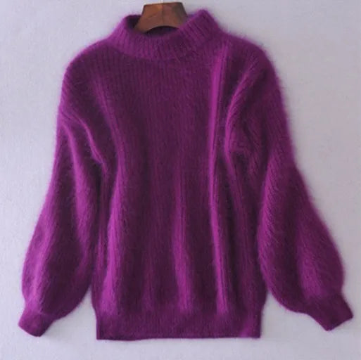 Pull ample en maille angora vintage femme – Taylor