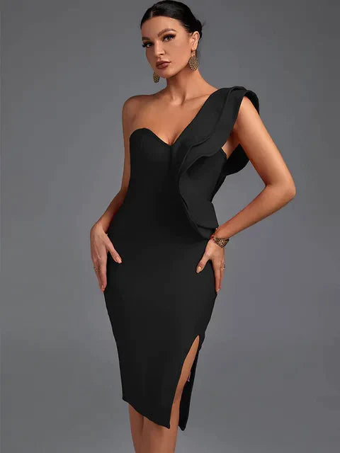 Robe bandage noire femme