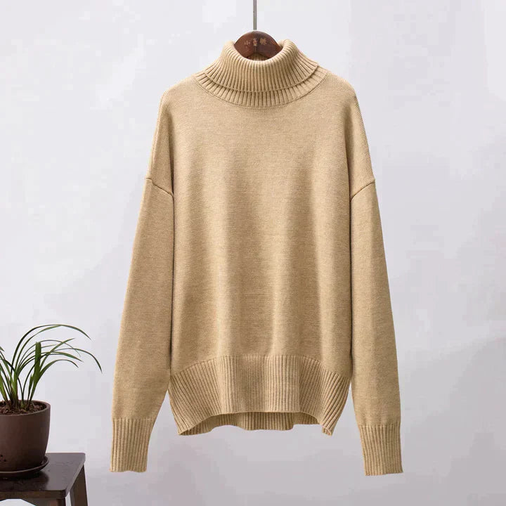 Pull col roulé oversize en coton femme