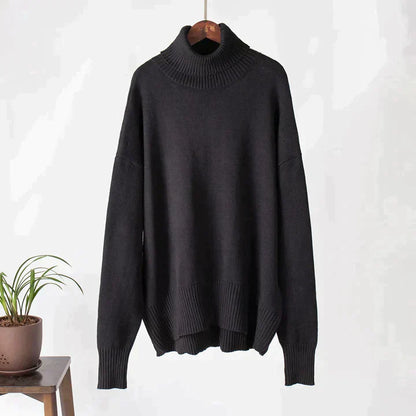 Pull col roulé oversize en coton femme