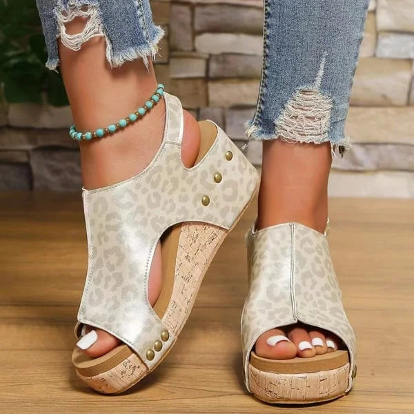 Sandales orthopédiques à plateforme en cuir femme
