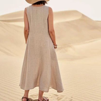 Robe en coton sans manches femme