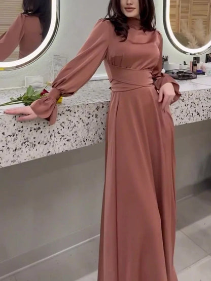 Robe longue élégante à manches femme – Sara