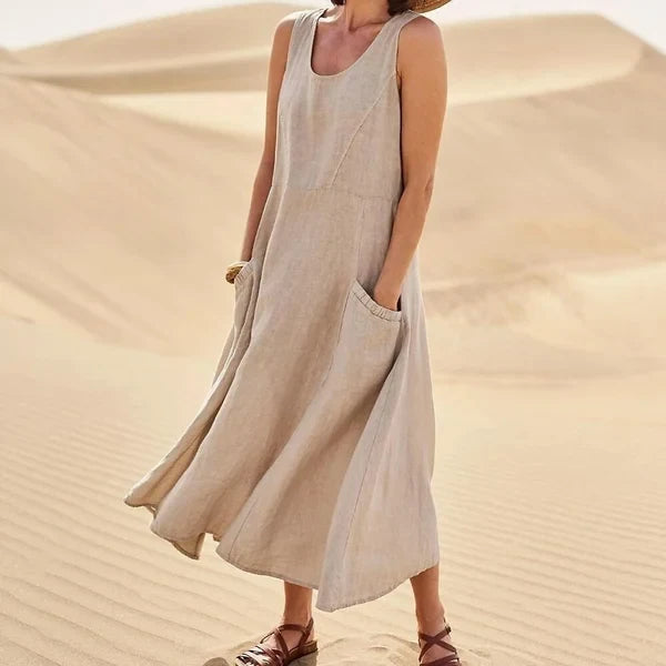Robe en coton sans manches femme