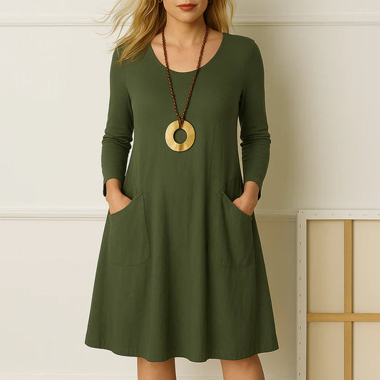 Robe élégante manches longues effet ventre plat femme – Sophie