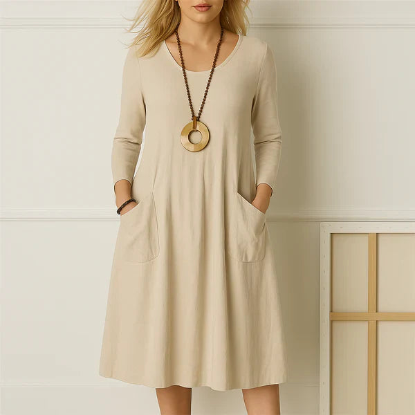 Robe élégante manches longues effet ventre plat femme – Sophie