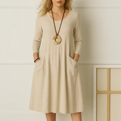 Robe élégante manches longues effet ventre plat femme – Sophie