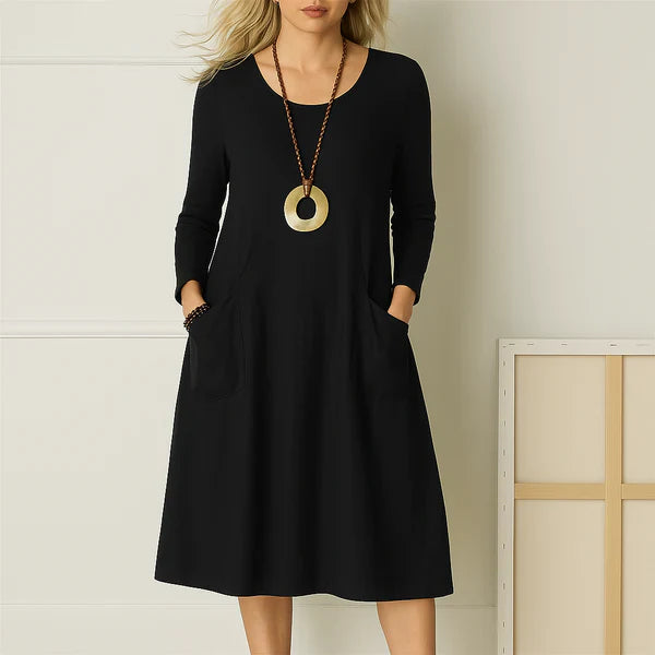 Robe élégante manches longues effet ventre plat femme – Sophie