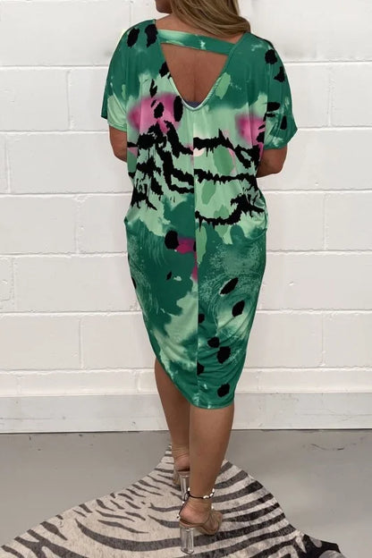 Robe oversize imprimée multicolore femme