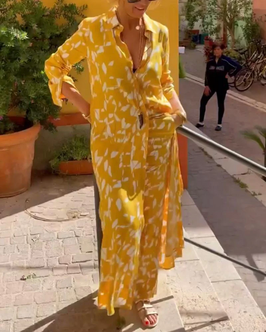 Ensemble chemise et pantalon imprimé femme