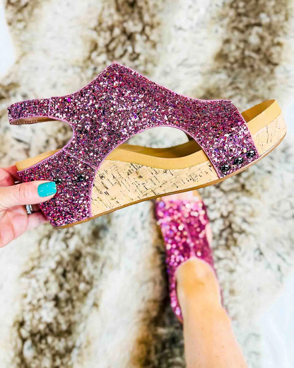 Sandales à talon moyen à paillettes femme