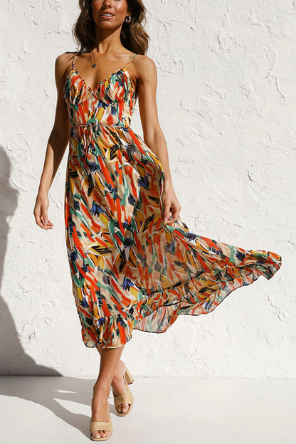 Robe midi multicolore femme – Véronica