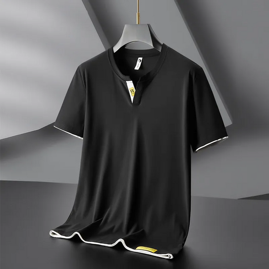 T-shirt col rond en soie glacée homme