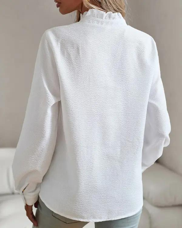 Top uni manches longues élégant femme