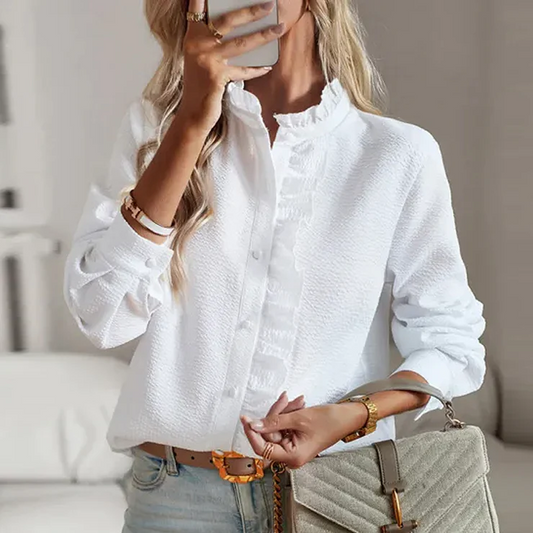 Top uni manches longues élégant femme