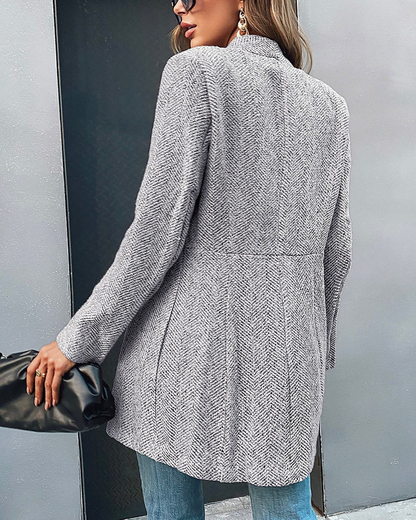 Veste blazer vintage unie manches longues