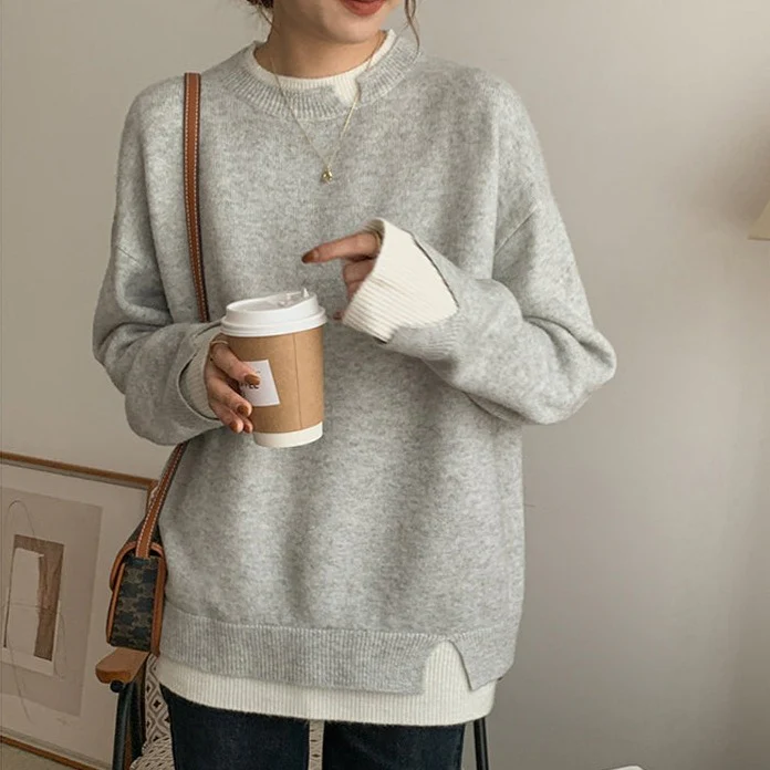 Pull oversize manches longues femme