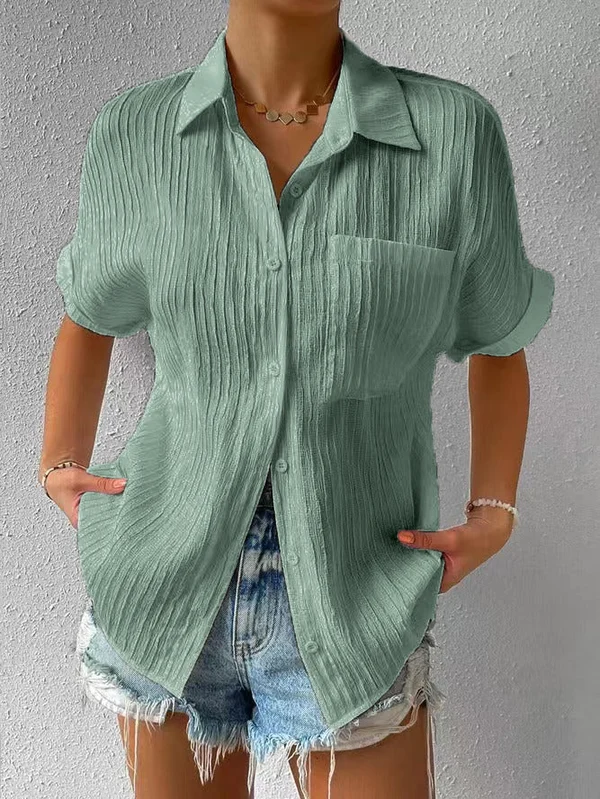 Chemise boutonnée décontractée col ample