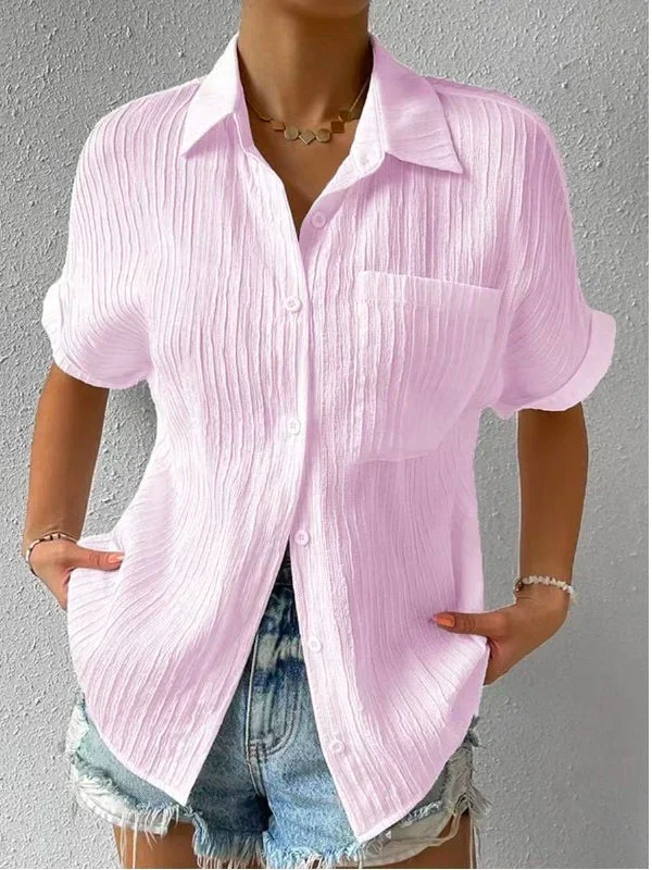 Chemise boutonnée décontractée col ample