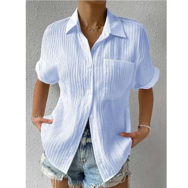 Chemise boutonnée décontractée col ample