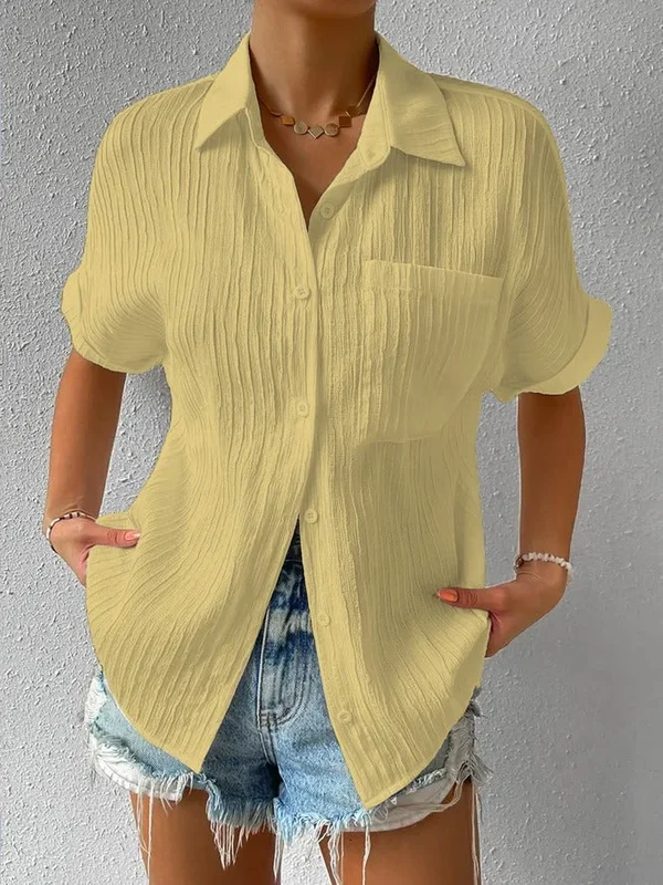 Chemise boutonnée décontractée col ample