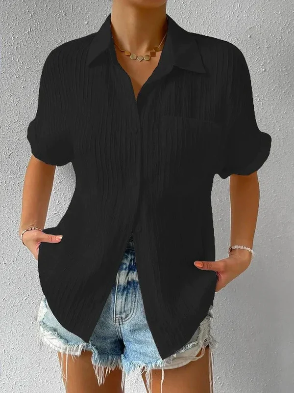 Chemise boutonnée décontractée col ample
